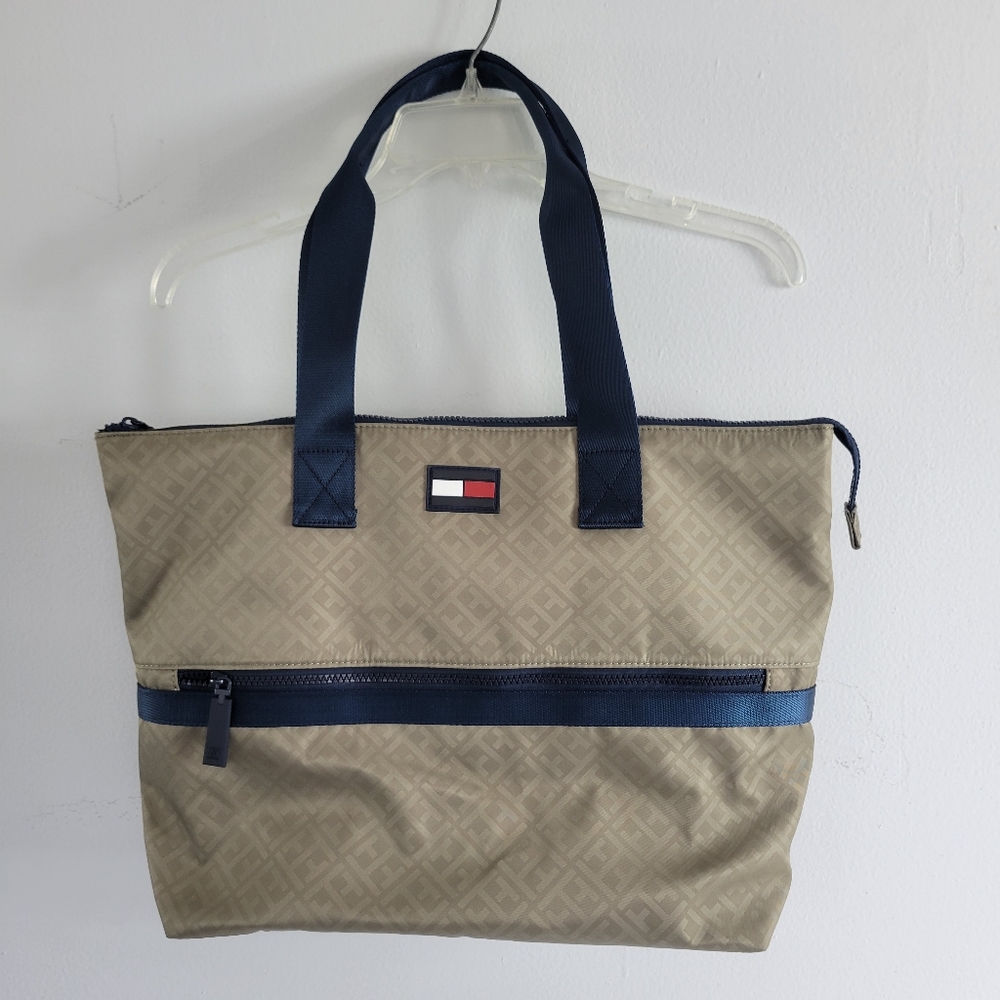 Tommy Hilfiger Tote Tan and Blue, 69J4819 200